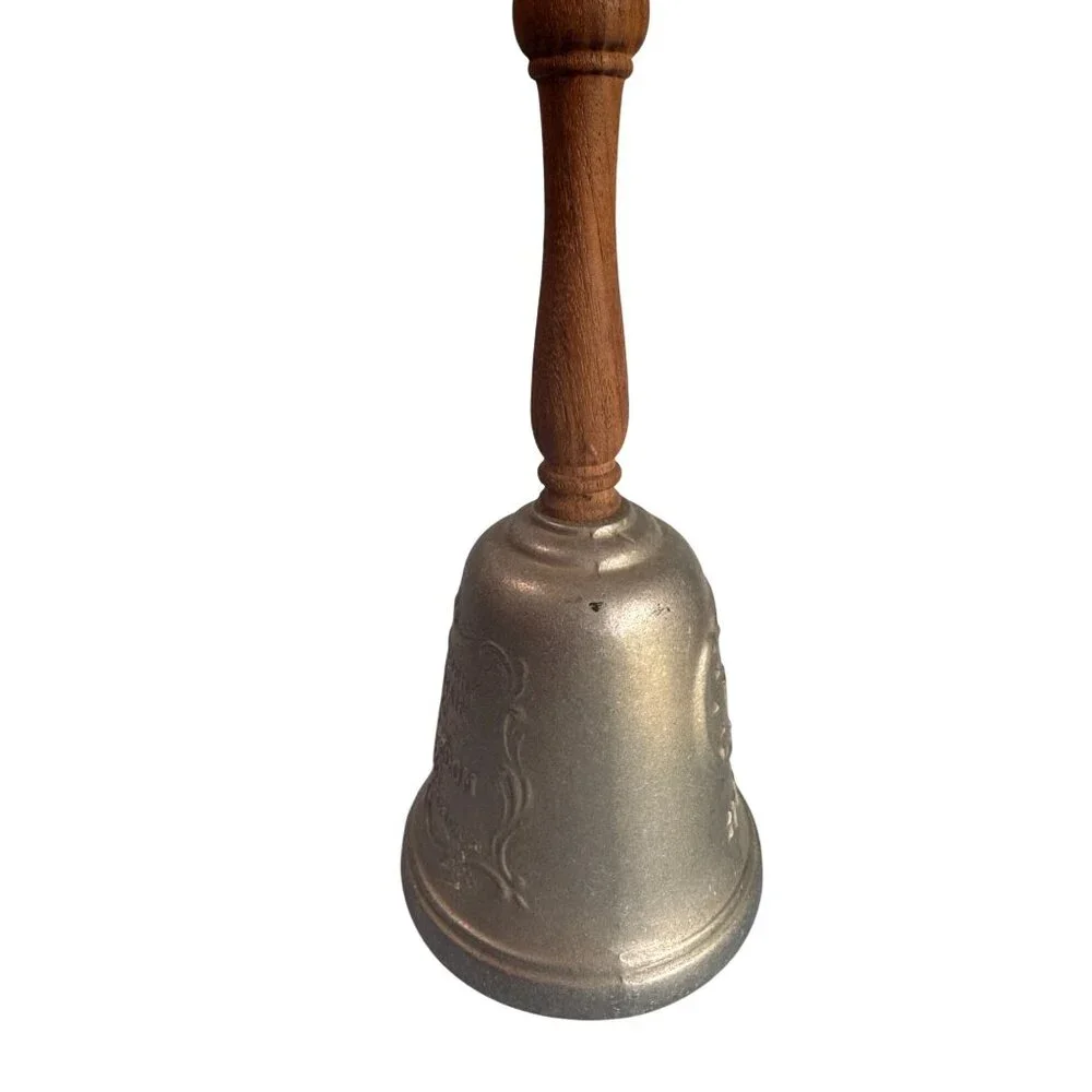 Vintage 1976 Gorham The Freedom Bell Wood Handle Pewter Bicentennial 10 1/4" - Picture 4 of 7